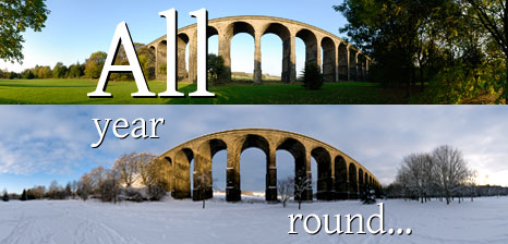 Penistone Viaduct in the summer and winter