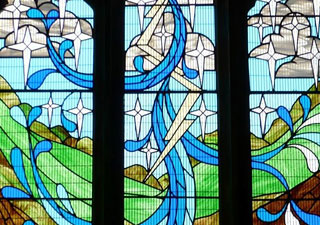 Huskar Pit Disater Memorial - stined glass window, Silkstone Church
